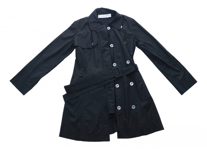 Christian Dior black Cotton Trench Coats - ShopStyle