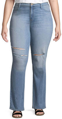 Arizona High-Rise Straight Leg Jeans-Juniors Plus