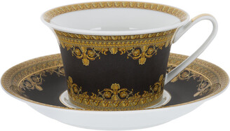Versace Home I Love Baroque Low Cup & Saucer - Set of 6 - Black