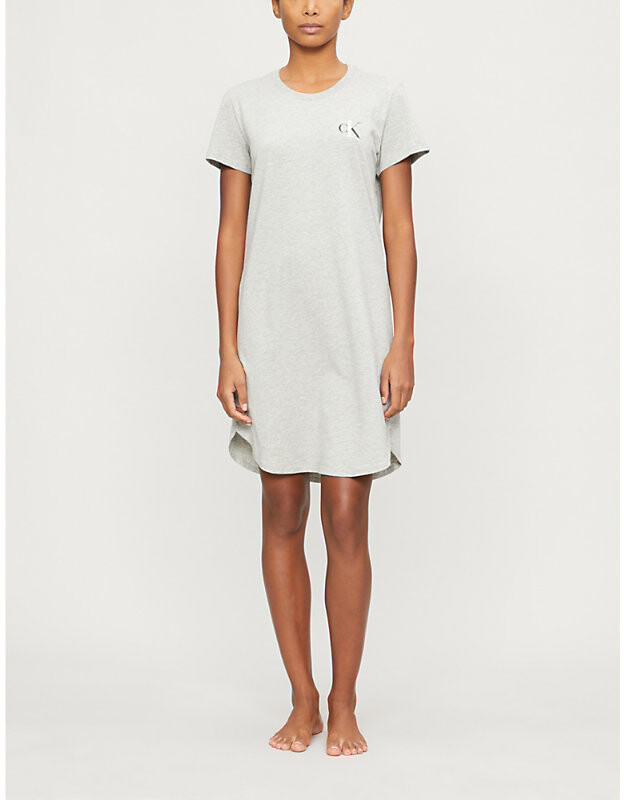 Calvin Klein Womens 020 Grey Heather One Stretch-cotton Nightshirt -  ShopStyle Tops