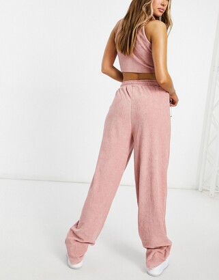 New Girl Order Exclusive terry towelling drawstring pants co-ord in blush pink