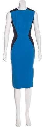 Victoria Beckham Silk & Wool-Blend Midi Dress