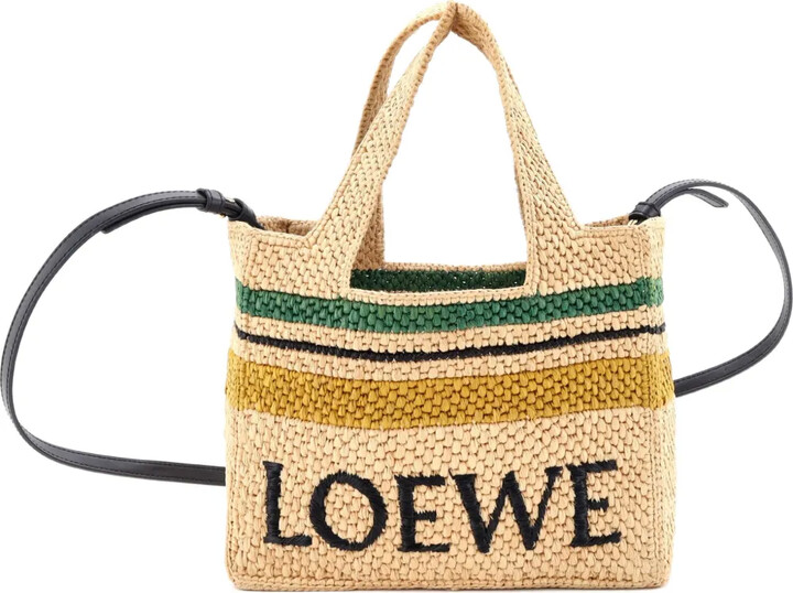 Loewe Pre-Owned Paula's Ibiza Logo Convertible Raffia Small tote bag