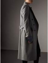 Thumbnail for your product : Burberry Ruffle Detail Wool Cashmere Tailored Coat , Size: 10, Grey