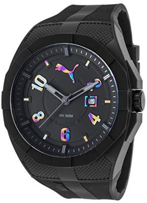 Puma Quartz Plastic and Polyurethane Casual Watch, Color:Black (Model: PU103501012)