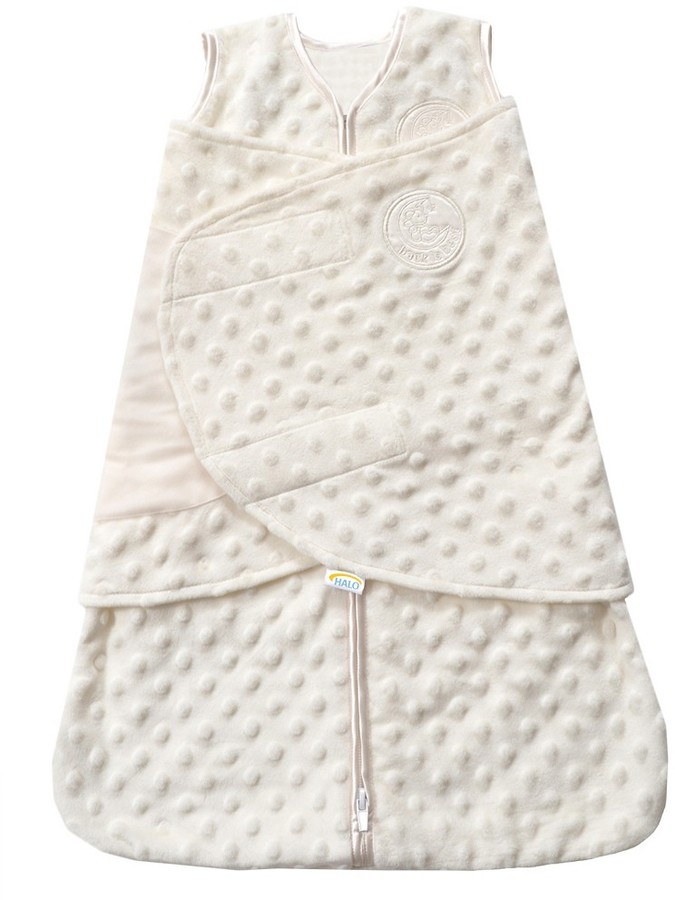 HALOInnovationsPlushDotVelboaSleepsackSwaddleWrap-Cream-S