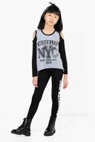 Thumbnail for your product : boohoo Girls Cold Shoulder Tee & Leggings Set
