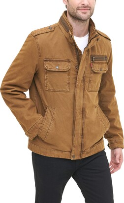 Levi's Men's Washed Cotton Two Pocket Military Jacket Lightweight -  ShopStyle