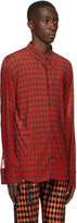 Thumbnail for your product : Maximilian Davis Red & Brown Mesh Harlequin Shirt