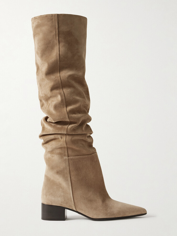 KHAITE Andee Suede Over-the-knee Boots - Brown