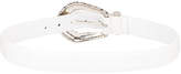 Thumbnail for your product : Alberta Ferretti Leather Buckle Belt in Fantasy White | FWRD