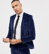 Thumbnail for your product : Twisted Tailor Tall super skinny suit jacket in navy velvet