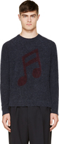 Thumbnail for your product : Paul Smith Navy Music Note Mohair Sweater