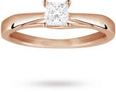 Thumbnail for your product : Goldsmiths Princess Cut 0.40 Carat Solitaire Diamond Ring In 18 Carat Rose Gold