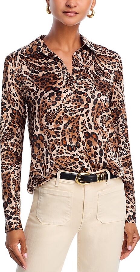 L'Agence Tyler Silk Printed Long Sleeve Blouse