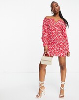 Thumbnail for your product : Parisian bardot notch front mini dress in floral print