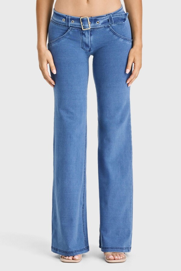 Freddy Women's Belted Low-Rise Sculpting Flare Jeans