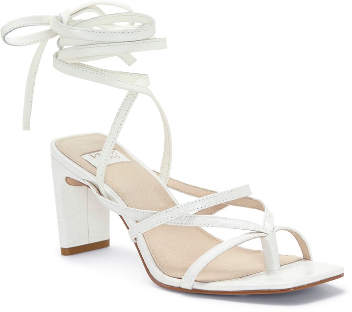 berry wraparound sandal