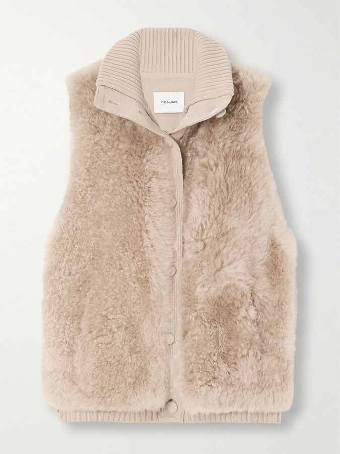 Yves Salomon Wool-trimmed Shearling Vest - Neutrals