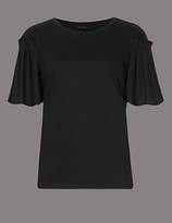 Thumbnail for your product : Autograph Pure Cotton Flute Sleeve Round Neck T-Shirt