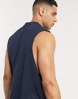 Thumbnail for your product : ASOS DESIGN organic relaxed sleeveless t-shirt with dropped armhole in navy