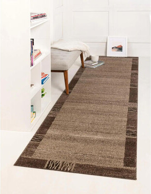RugPal Solid/Striped Desdemona Rug Coffee Color