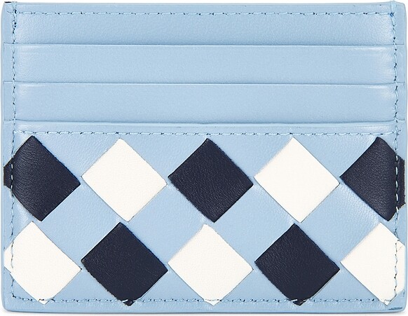 Bottega Veneta Intrecciato Credit Card Case in Blue