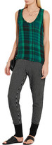 Thumbnail for your product : Raquel Allegra Striped Merino Wool And Cashmere-Blend Track Pants