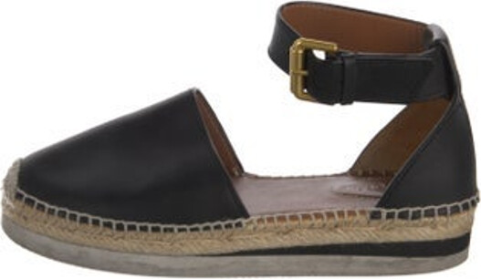 See by Chloe Leather D'Orsay Flats Black Semi-Pointed Toes with Whipstitch Trim Wrap-Around Straps & Buckle Closure at Ankles Unfortunately due to restrictions this item may not be eligible for shipping in all areas.