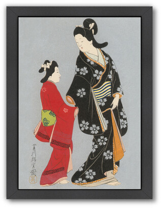 Americanflat Two Japanese Women In Kimonos By Found Image Press Framed Artwork