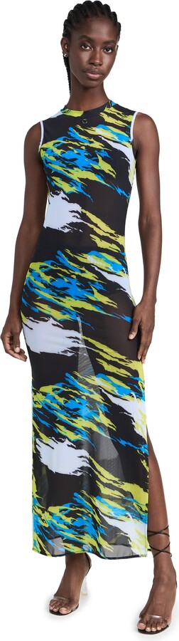 Coperni Moto Print Mesh Dress