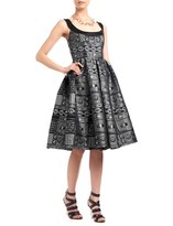 Thumbnail for your product : Giles Black Jacquard Flared Cinture Dress