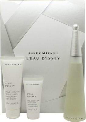 Issey Miyake Leau Dissey Gift Set 100mL Edt + 75mL Body Cream + 30mL Shower Cream