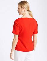 Thumbnail for your product : Marks and Spencer Round Neck Half Sleeve Blouse