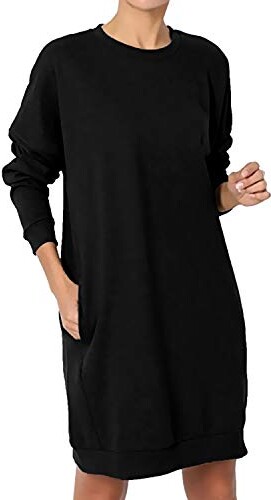 kenoce Women Long Sweatshirt Dress Casual Loose Jumper Pollover