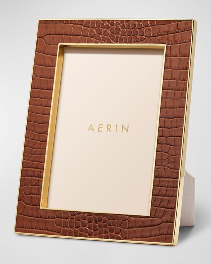 AERIN Classic Crocodile Leather Frame, 5x7