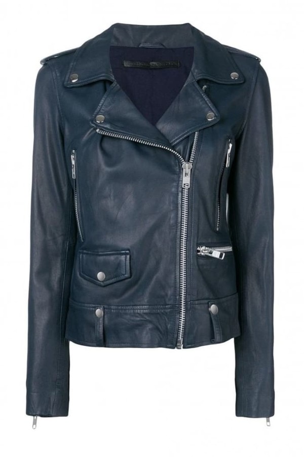 MDK - Seattle New Thin Leather Jacket in Navy - 36 - ShopStyle