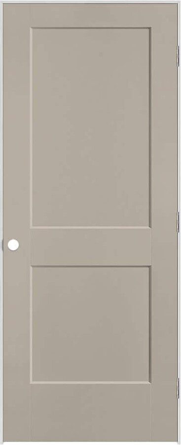 Masonite 32 in. x 80 in. 2-Panel Logan Left-Hand Solid Core Smoked Tan Molded Composite Single Prehung Interior Door