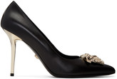 Versace - Chaussures à talons hauts à Méduse en cuir noires