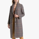 Checked Single Breasted Coat With Pockets