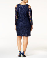 Thumbnail for your product : Alex Evenings Plus Size Sequined Lace Cold-Shoulder Dress