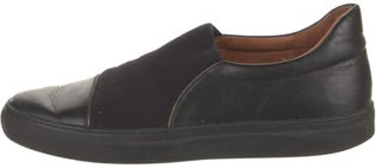 Dries Van Noten Leather Slip-On Sneakers Black Round-Toes Platform Includes Dust Bag Unfortunately due to restrictions this item may not be eligible for shipping in all areas.