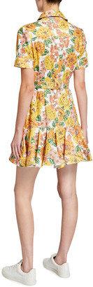 Zimmermann Poppy Belted Floral-Print Mini Dress