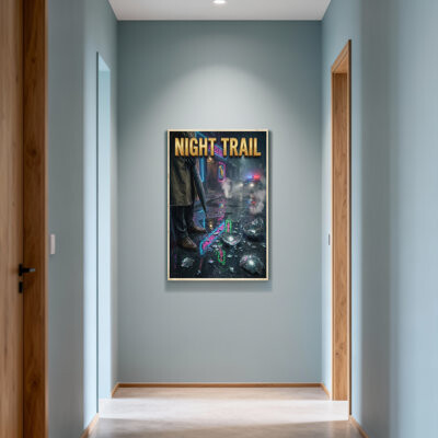 Trent Austin Design Fashion Night Trail Neon City Rainy Street Scene