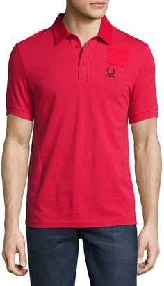 Fred Perry x Raf Simons Denim Pocket Polo Shirt, Red