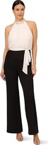 Thumbnail for your product : Adrianna Papell Stretch Crepe Chiffon Blouson Jumpsuit with Pearl Necklace (Ivory/Black) Women's Jumpsuit & Rompers One Piece