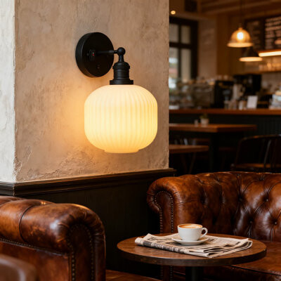 17 Stories Modern Vintage Wall Sconce Light With Frosted Glass Shade Hardwired Farmhouse Lighting For Living Room Bedroom Bathroom Hallway