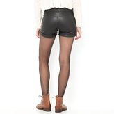 Thumbnail for your product : Soft Grey Faux Leather Shorts with Turn-Ups