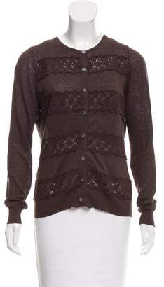 Tory Burch Button-Up Eyelet Cardigan