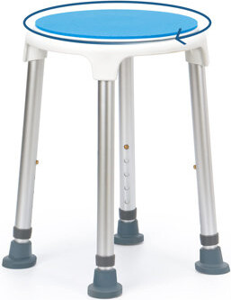 Shower Stool For Inside Shower Swivel Shower Chairs For Seniors Adjustable Round Shower Seat Bath Chair Tool-Free Assembly 5 Adjustable Heights From 1